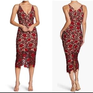 Dress the Population Aurora Burgundy Lace Dress